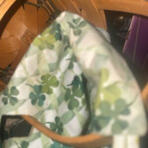 Longaberger Handwoven Basket with Brown and Green Accents